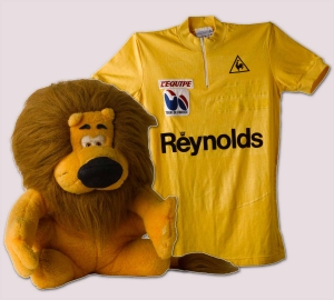 Mallot y León Amarillos de Perico Delgado de la última etapa del Tour de Francia de 1988